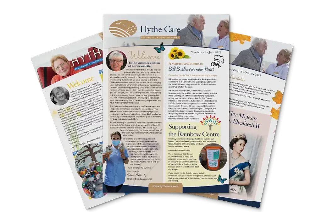 Hythe Care Newsletter Design and Print